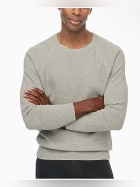 J.Crew 100% Cotton Textured Crewneck Sweater Gray NWT Size M